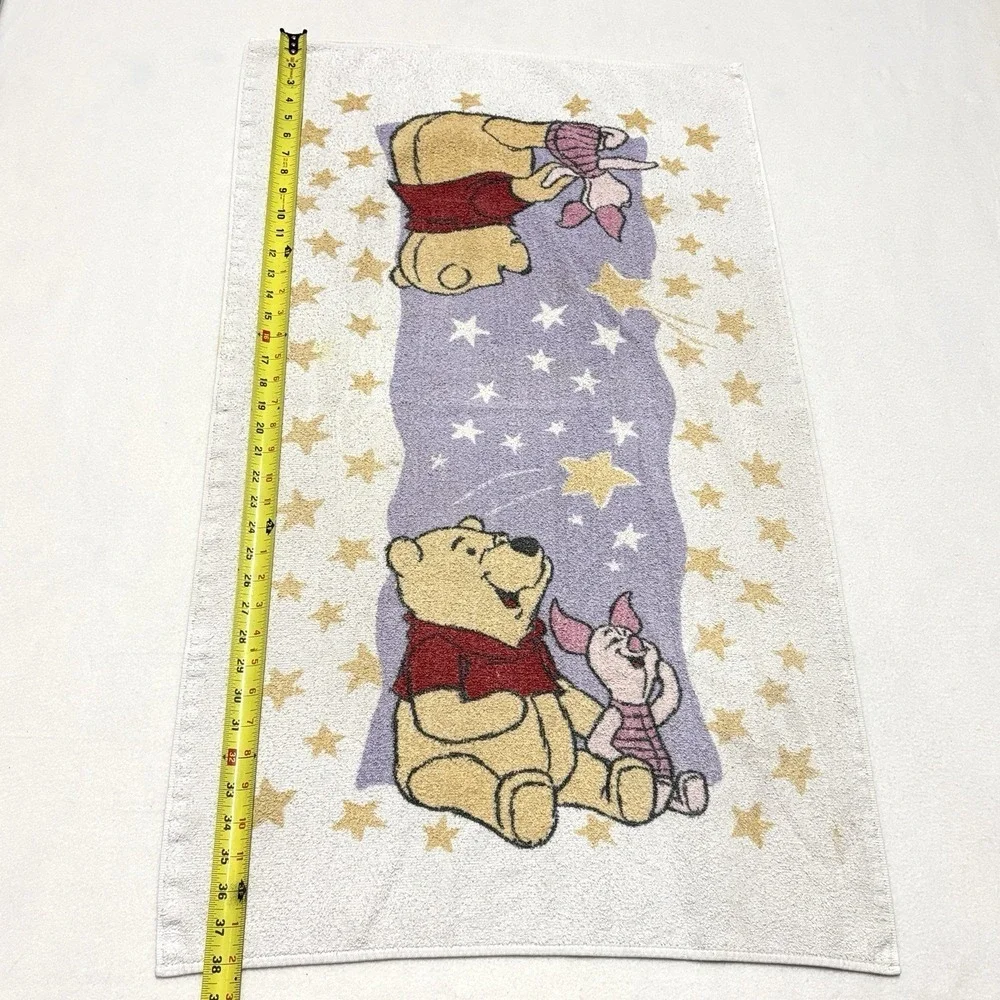 Vintage Winnie the Pooh Towel‎ 90s Piglet Stars Bath Beach Towel Made USA Cotton